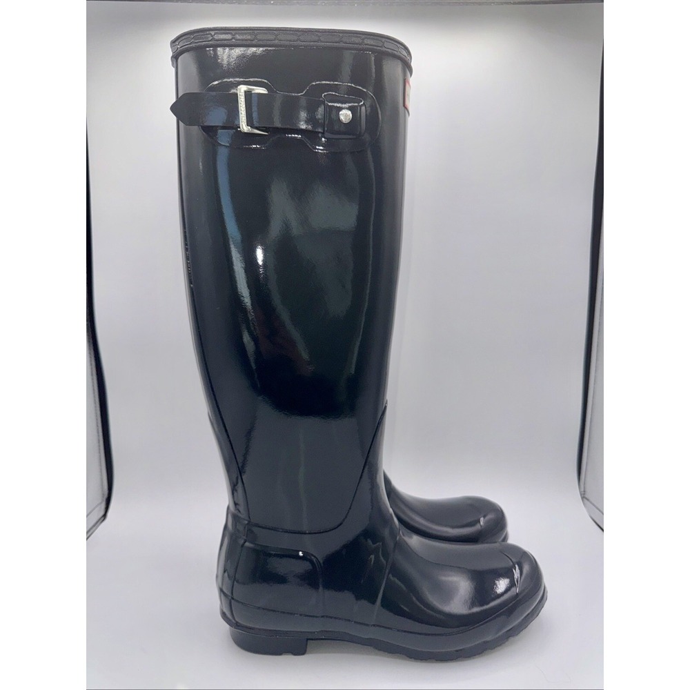 Hunter Original Tall Gloss Rain Boots Women's Size 8 Charcoal Gray - Picture 8 of 13